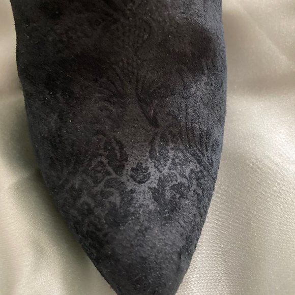 🌟HOST PICK🌟 Gucci Noah Brocade Black Leather Suede Ankle Boots Booties Size 36 - Picture 7 of 16